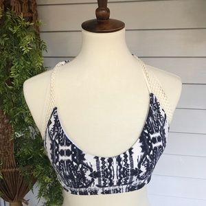 Sports bra with crochet detail